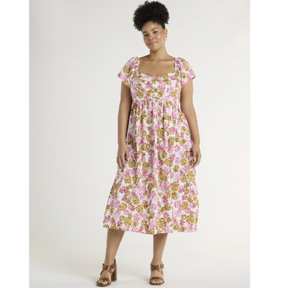 Time And Tru Midi Flutter Sleeve Dress Sz XXL 20